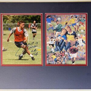 Original signed soccer autograph w/ Micarelli 1995 Soccer Dreamers Illustration